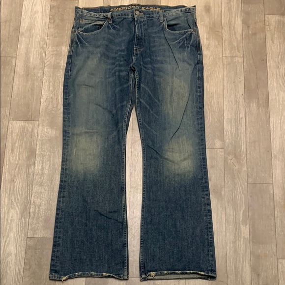 Mens‎ American Eagle Low Rise Distressed Slim Boot Cut Jeans - Picture 1 of 9